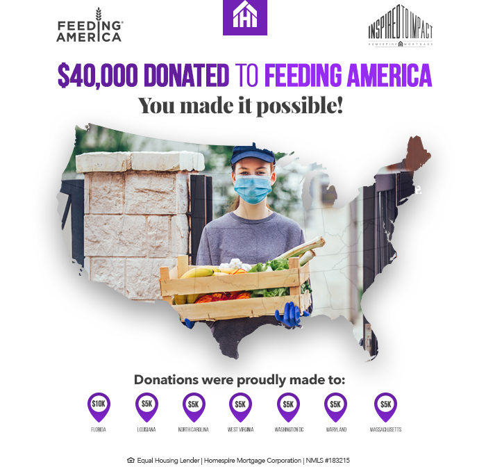 Homespire Mortgage Makes $40,000 Donation to Support Feeding America
